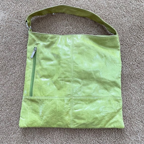 HOBO Apple Green Distressed Leather Tote Bag - Picture 1 of 7
